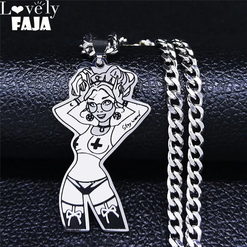

Upside Down Cross Girl Stainless Steel Necklace Black Silver Color Choker Necklace Jewelry cadenas de acero inoxidab N4039S03