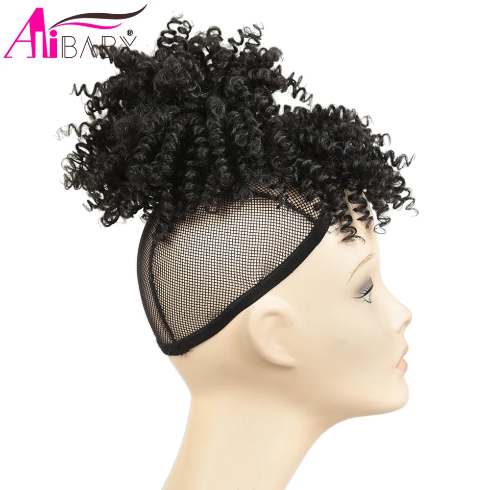 Высокая Пышное Платье на шнурке афро кудрявый вьющиеся синтетические волосы