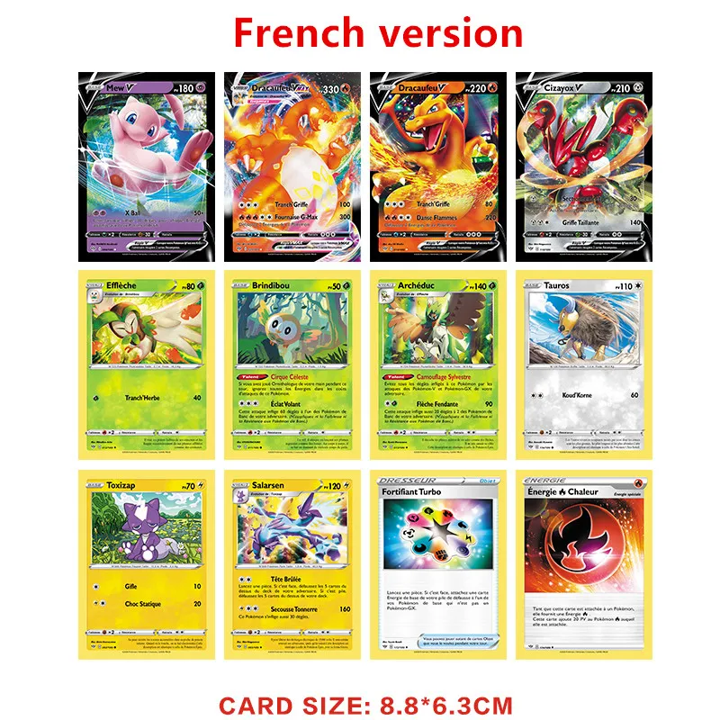 

360Pcs French Pokemon Cards Darkness Ablaze Sword&Shield TCG Series Booster Box 36 Bags Collection Trading Card Game Toys