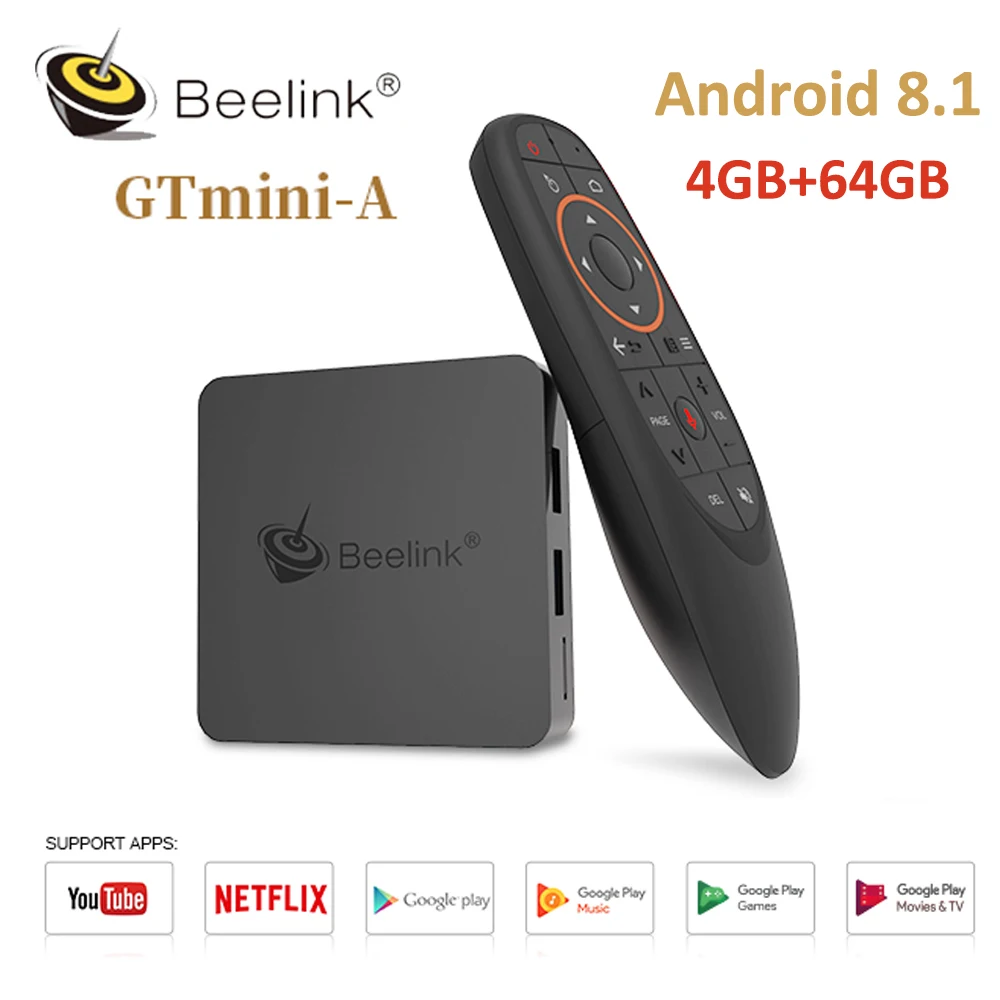 Новейший Beelink Android 8 1 S905X2 ТВ приставка GT Mini-A с голосовым пультом дистанционного