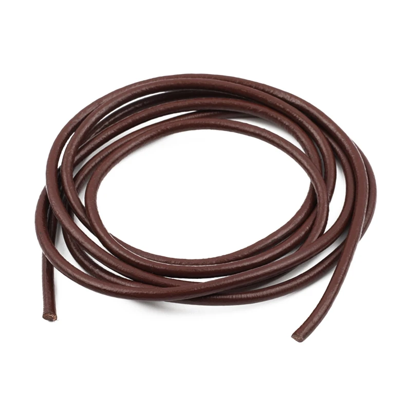 

4mm Genuine Round Leather Luggage Rope Thong Cord DIY Bracelet Findings Rope H8WD