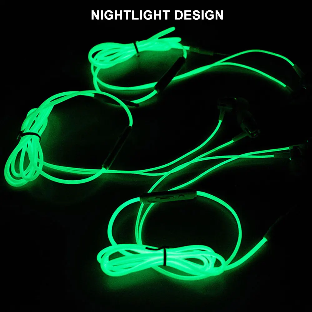 Новые наушники-вкладыши флуоресцентные наушники 3 5 мм с высоким басом стерео