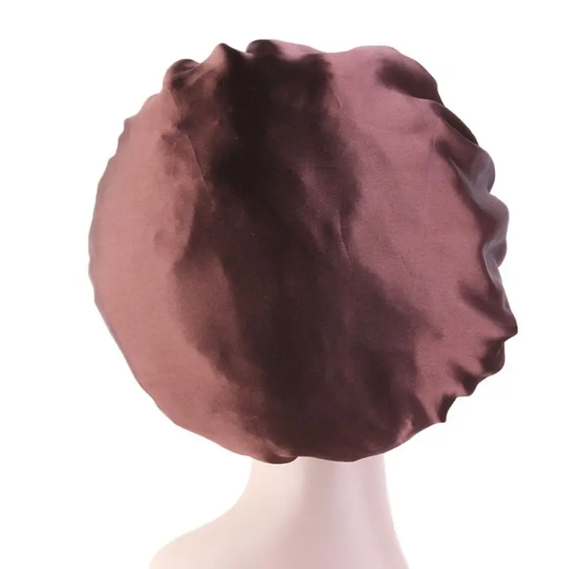 

Women Imitation Silk Sleep Bonnet Hat Elastic Wide Band Ethnic Paisey Floral Print Hair Loss Chemo Cap Night Head Cover