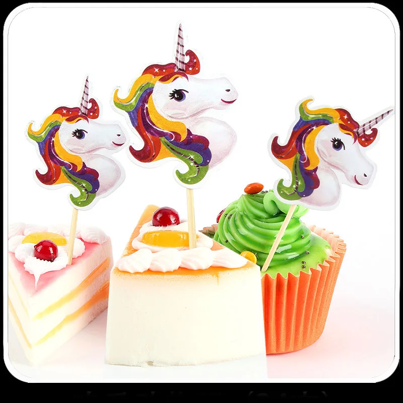 24 шт. чашки для кекса торты единорог вечерние день рождения вечеринка детский душ