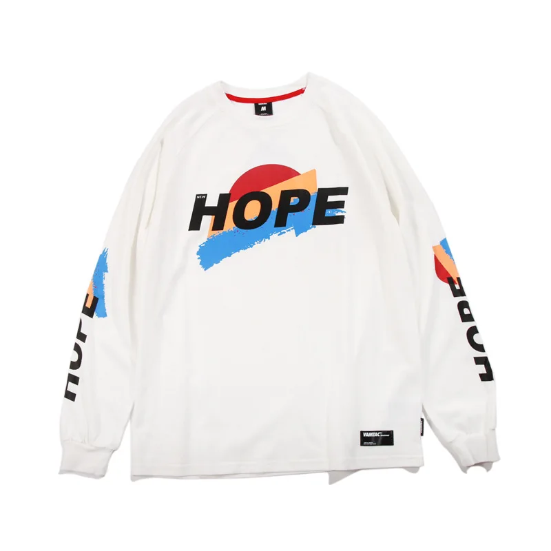 Ретро хип хоп мужские футболки с длинным рукавом полосатые принты уличная одежда