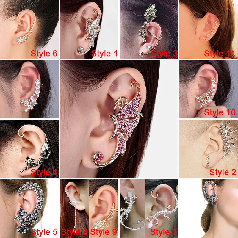 Женские готические серьги в стиле панк с кристаллами и стразами винтажные