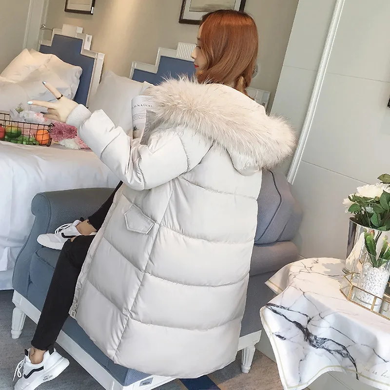 2020 модная зимняя парка Женская Теплая стеганая куртка с меховым воротником