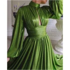Зеленые трапециевидные вечерние платья 2020 последний дизайн пикантные вечерние платья с длинным рукавом платье для выпускного вечера