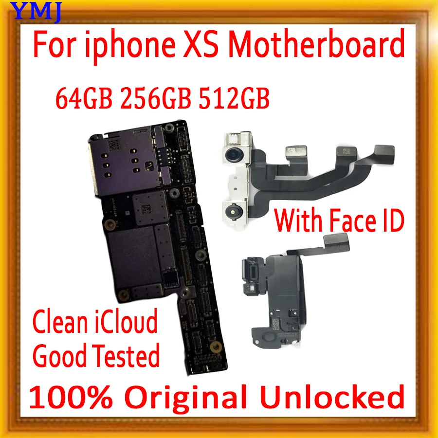 Полностью протестированная разблокированная материнская плата для iPhone XS 64 Гб 256 ГБ 512 ГБ, Бесплатный iCloud для iPhone XS логическая плата с/без лица ID
