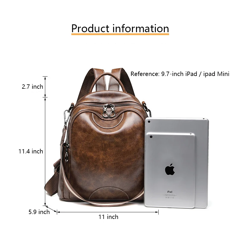 

Mtong Women Fashion Backpack Purse Multi Pockets Signature Anti-Theft Rucksack Travel School Shoulder Bag Handbag with Wristlet