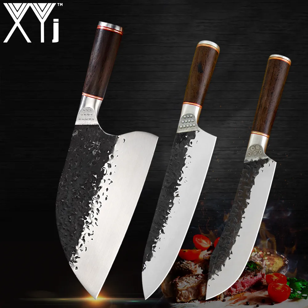 XYj 3 шт. нож шеф повара из кованой стали ручной работы для нарезки костей с