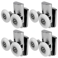 4pcs shower door wheels 23mm shower door rollers heavy duty zinc alloy dual wheel for both flat sliding shower doors