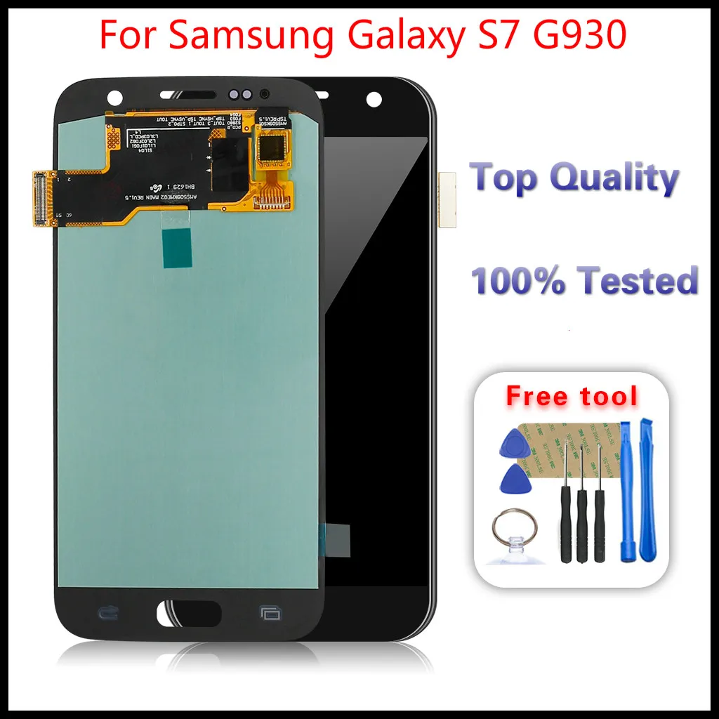 1 шт. ЖК дисплей Дисплей Сенсорный экран планшета Стекло в сборе для samsung Galaxy S7 G930 SM