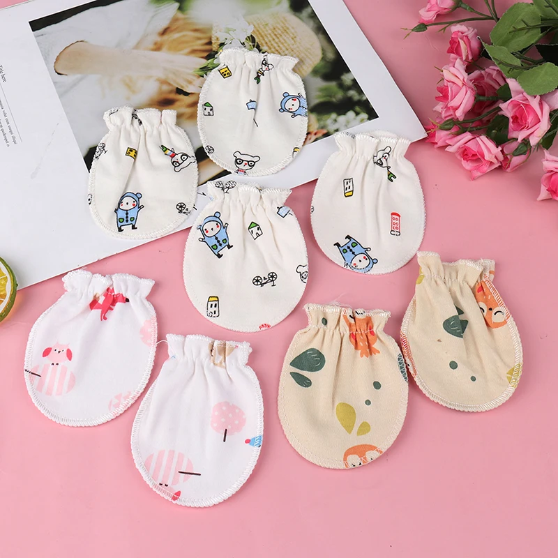 4 pares de dibujos animados lindo beb&eacute; ni&ntilde;os ni&ntilde;as antiara&ntilde;azos mitones guantes-2
