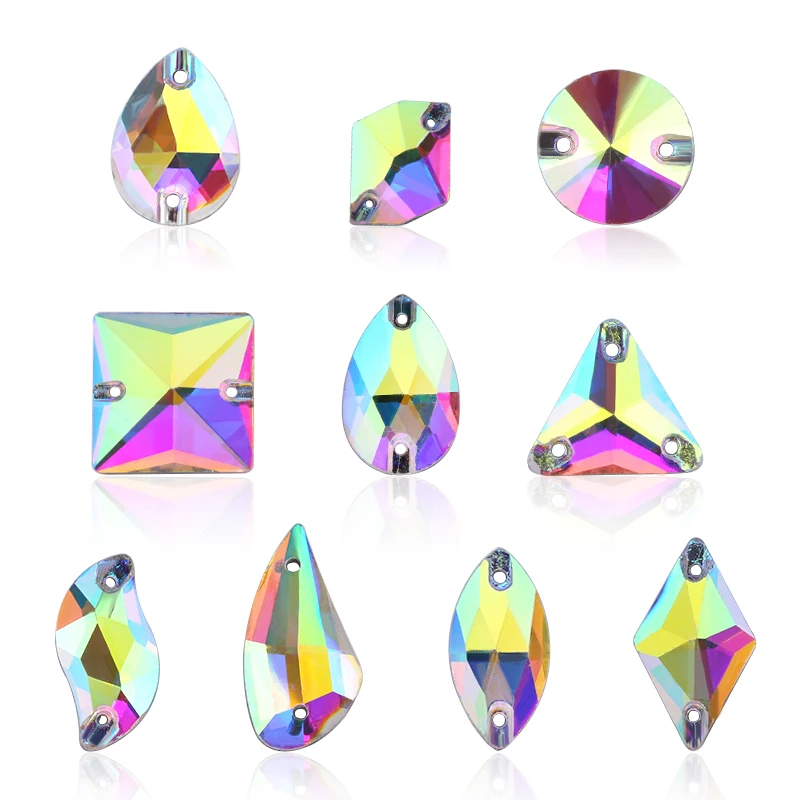 Стразы для шитья стразы из обычного стекла с кристаллами AB много цветов декор