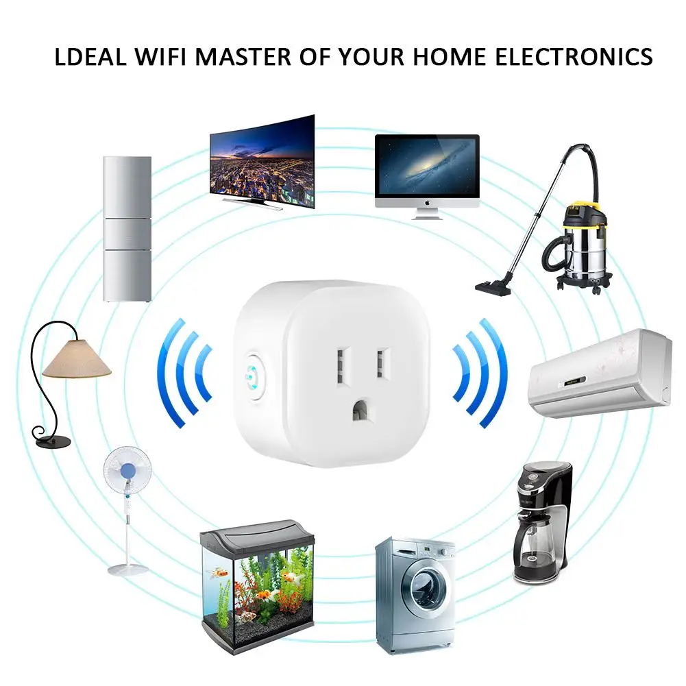 Работает с Alexa Switch Socket Time RC WIFI US Plug | Электроника