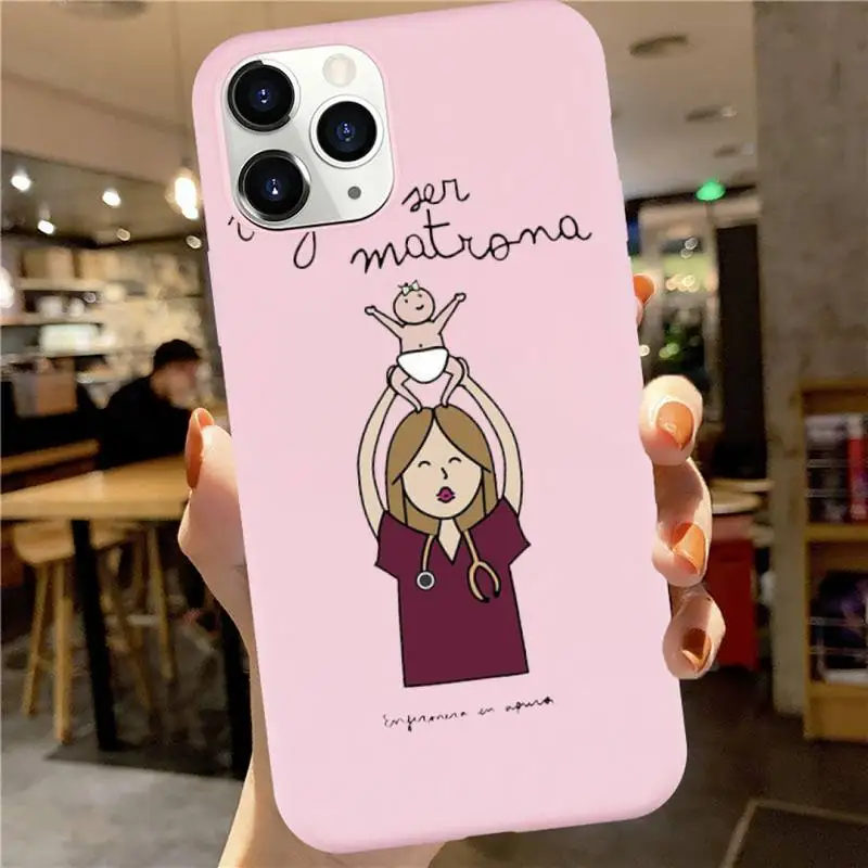 

Nurse Medical Medicine Health Heart luxury protective Phone Case Candy Color for iPhone 6 7 8 11 12 s mini pro X XS XR MAX Plus