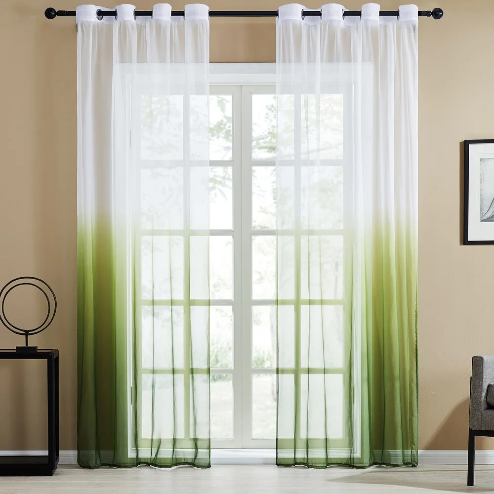 Прозрачная занавеска YokiSTG градиентная для окон s гостиной спальни кухни домашний