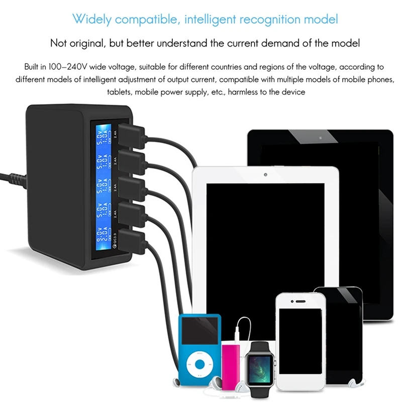 40 Вт QC3.0 5 Порты адаптер быстрой зарядки нескольких usb-хаб для с usb-портом Зарядное