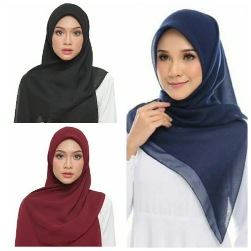 1 шт. популярные хиджаб шали леди сплошной шарф мода исламский квадратный пашмины