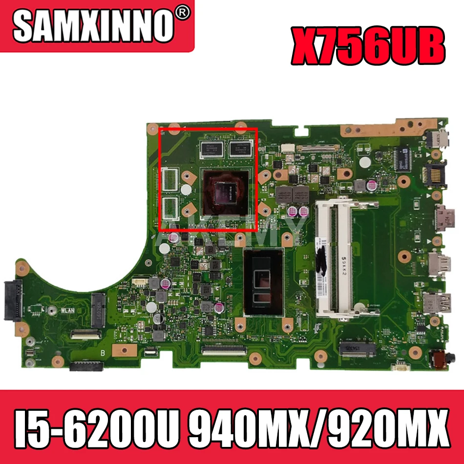

Akemy X756UB MAIN_BD./I5-6200U 940MX / 920MX материнская плата для Asus X756U K756U X756UX X756UJ X756UB материнская плата ноутбука тест ОК DDR3