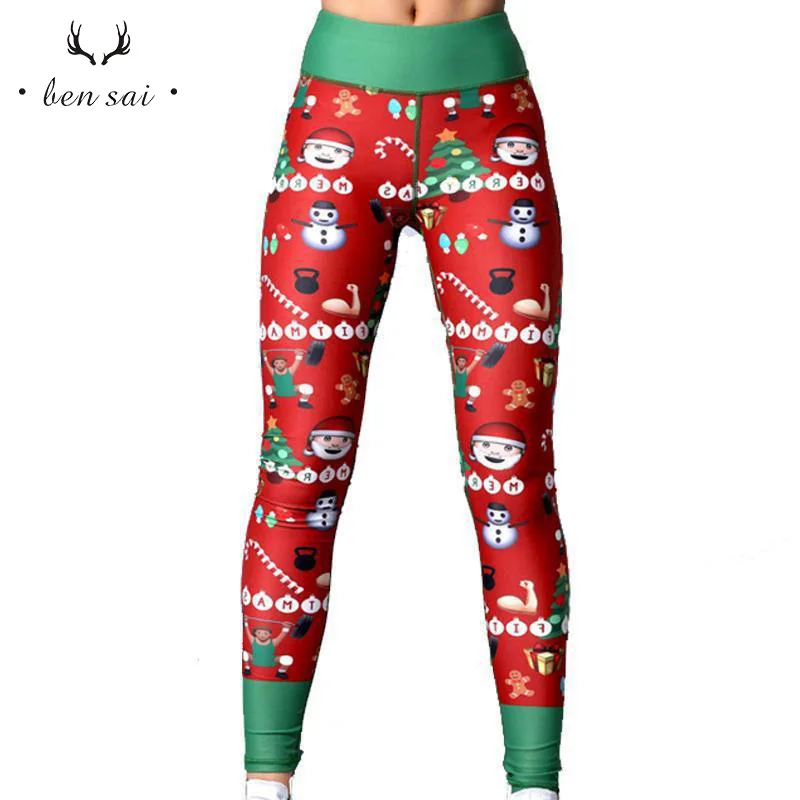 Новые женские леггинсы модные рождественские с 3D цифровой печатью сексуальные