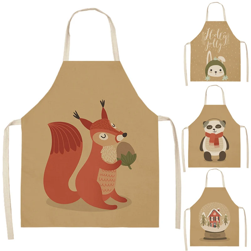 

Детский милый фартук с мультяшным медведем, кухонный мягкий фартук из искусственной кожи, фартук шеф-повара с совой