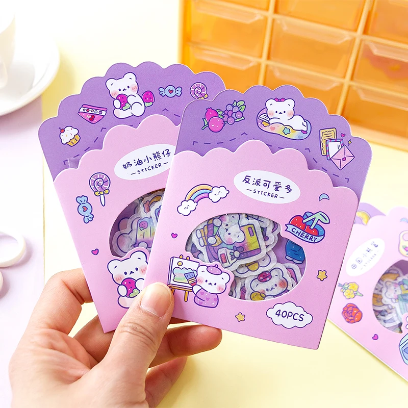 

Kawaii маленькие наклейки "медведь" эстетическое планировщик ежедневник в Корейском стиле Декор DIY Скрапбукинг канцелярские наклейки книги дл...