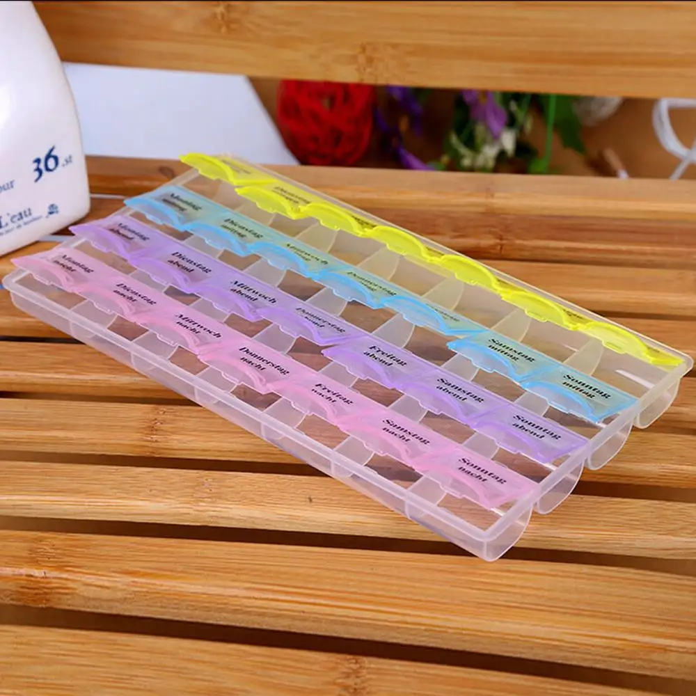 

Weekly 7 Days Tablet Pill Box Holder Medicine Storage Organizer Case Container Split box Multifunctional dispensing Jewelry Box