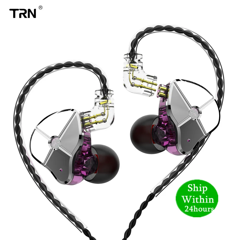 TRN ST1 1DD + 1BA гибридные наушники вкладыши HIFI DJ монитор для бега спортивные гарнитура