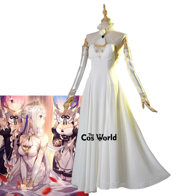Полное платье Re Zero Kara Hajimeru Isekai Seikatsu Emiria Emilia костюм аниме костюмы для косплея| |