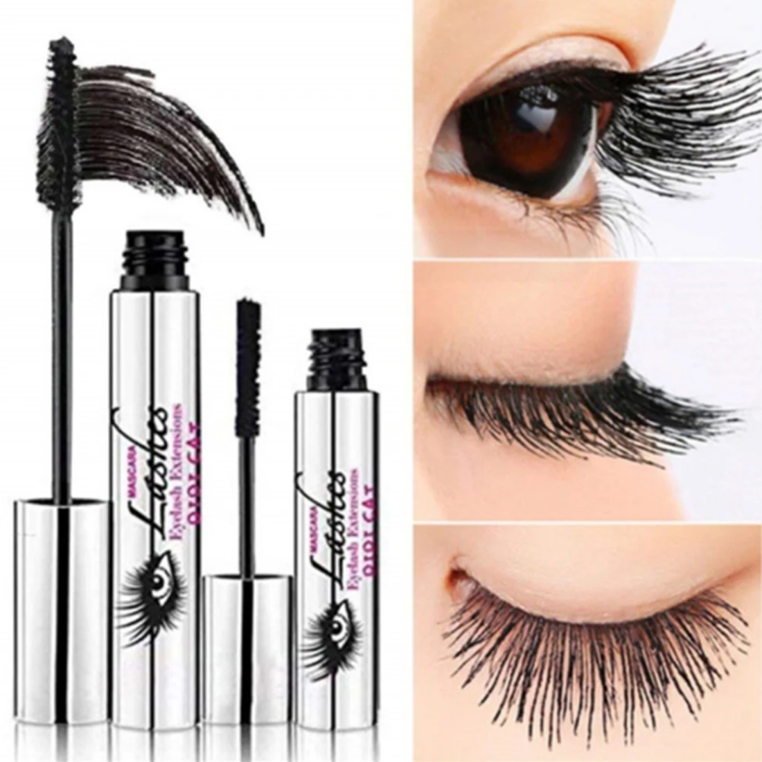 4D шелковое волокно Тушь для ресниц объем завивки черный Водонепроницаемый