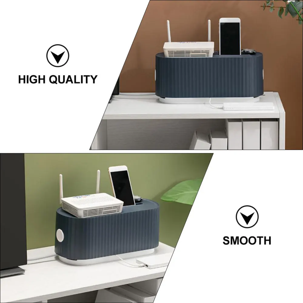 

1Pc Household Cable Box Desktop Power Cord Box Charging Cable Container (Blue)