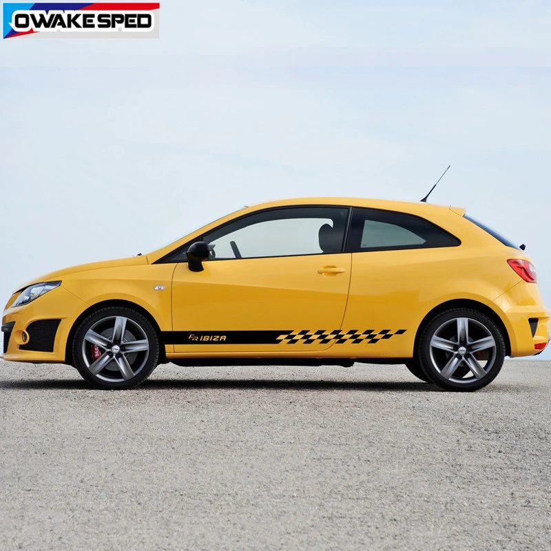 Двусторонние гоночные полосы для Seat Ibiza FR TGI ST TSI Cupra наклейки на дверь автомобиля