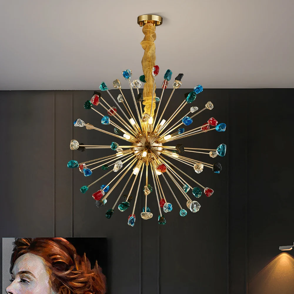 Современная хрустальная люстра роскошный красочный креативный светильник для