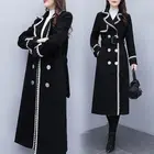 Куртка Шерстяная женская зимняя, черная, облегающая, 2021