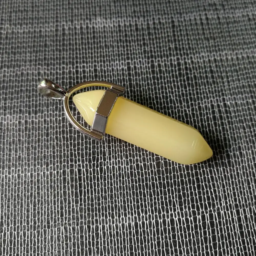 24pcs/lot Healing Point Chakra Pendants Hexagonal Quartz Crystals Bullet Shape Stone DIY Pendulum Beads For Jewelry Making Free | Украшения