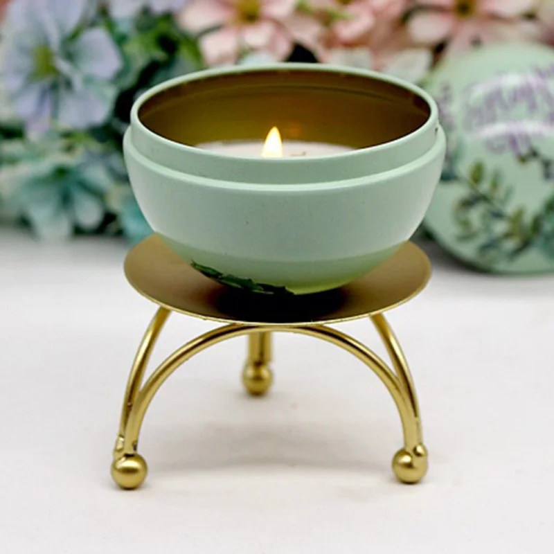 Геометрический круглый железный подсвечник домашнее настольное украшение для