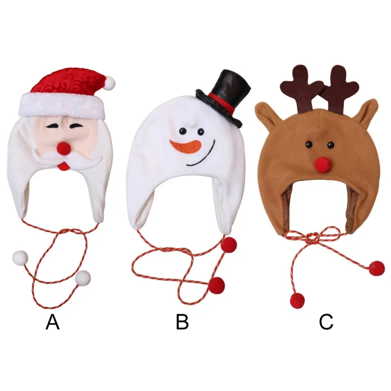 Christmas Santa/Snowman/Reindeer Hat Cute Cartoon Xmas Cap For Women And Men New Year Festive Party Supplies | Дом и сад