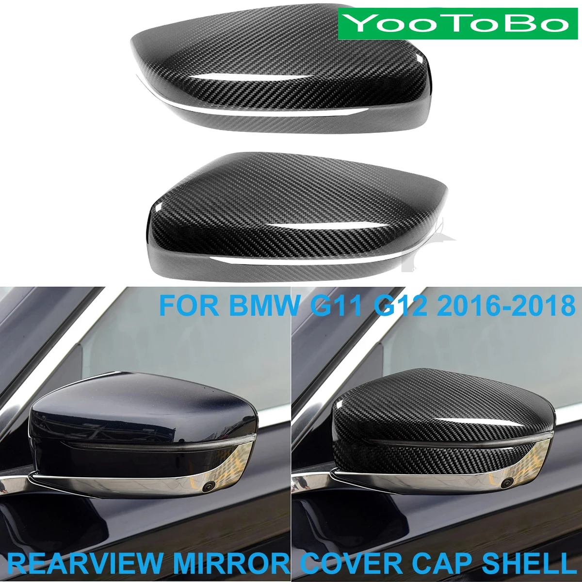 LHD RHD Car Styling Real Dry Carbon Fiber Rearview Rear Side Mirror Cover Cap Shell Trim Sticker For BMW G11 G12 740i 750i 16-18