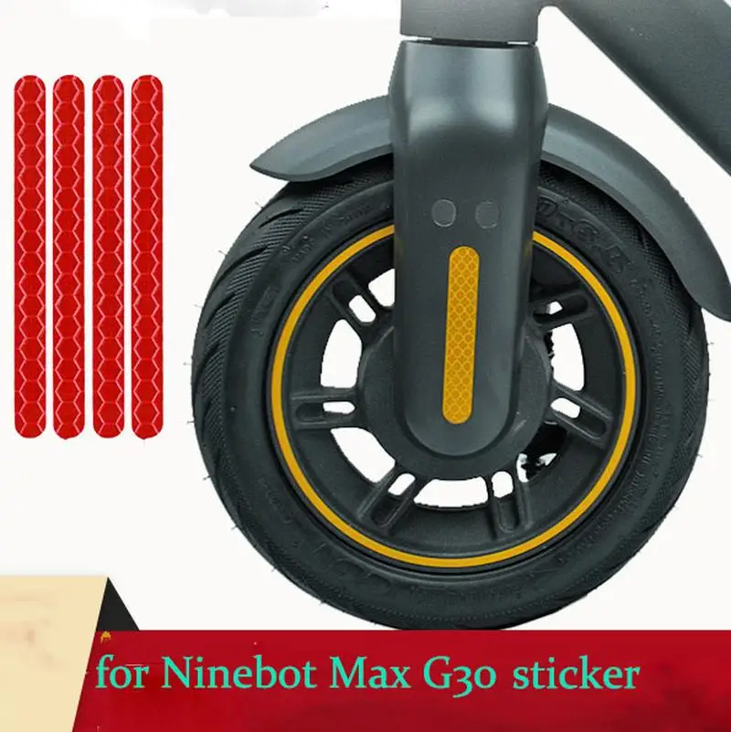 

Front Rear Wheel Cover Eflective Sticker for Ninebot Max G30 Electric Scooter Warning Dustproof Reflective Sticker