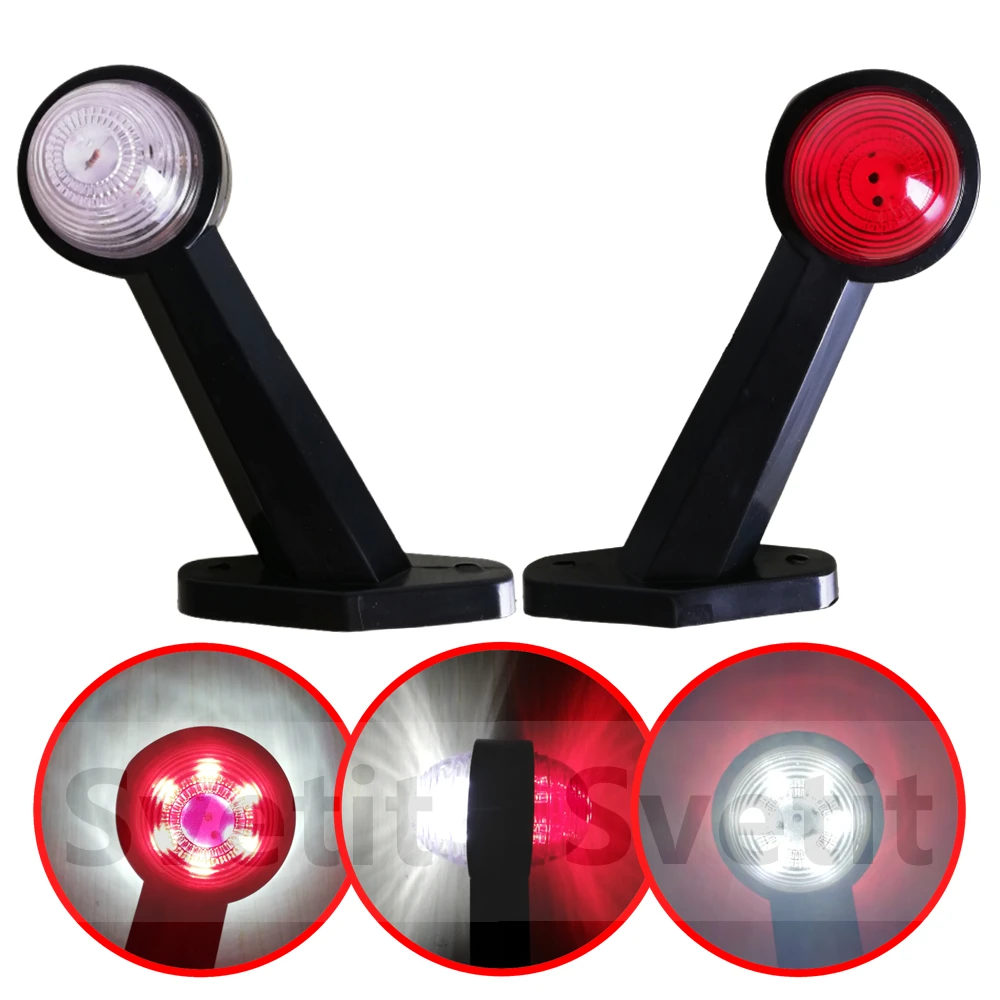 

2Pcs Tractor Tail Light 12V 24V LED Side Marker Light For Trailer Truck Position Lamp Parking Signal Indicator Light Red White