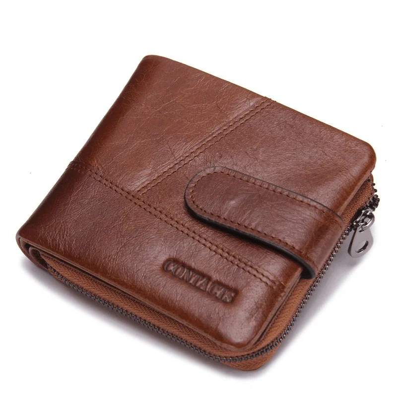 New cowhide men's designer luxury purse buckle fashion For Women leisure handbag genuine leather men wallet holographic Design