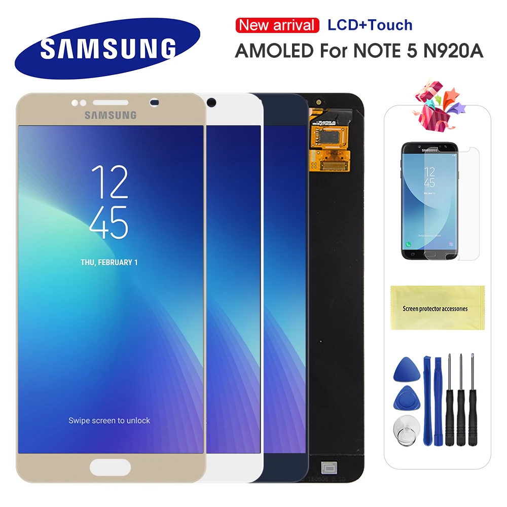 Оригинальный Super AMOLED ЖК дисплей для Samsung Galaxy Note 5 N920A N9200 с цифровым