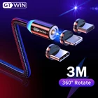 Магнитный кабель GTWIN USB Type-C, Micro USB, для iPhone XS Max, Samsung S10, Xiaomi