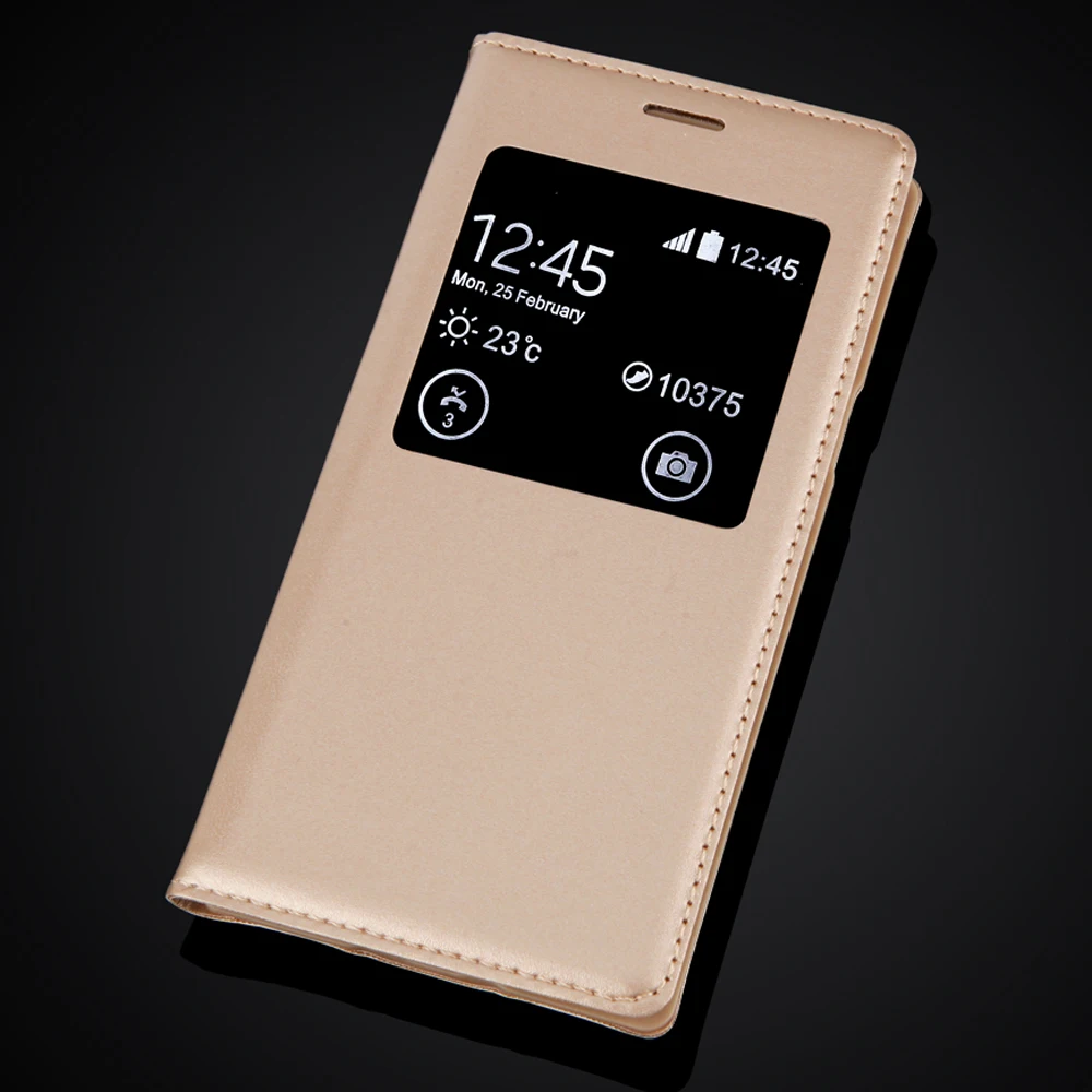 Кожаный чехол книжка с открытым окошком для Samsung Galaxy S5 SV Mini S5mini G800 защитный