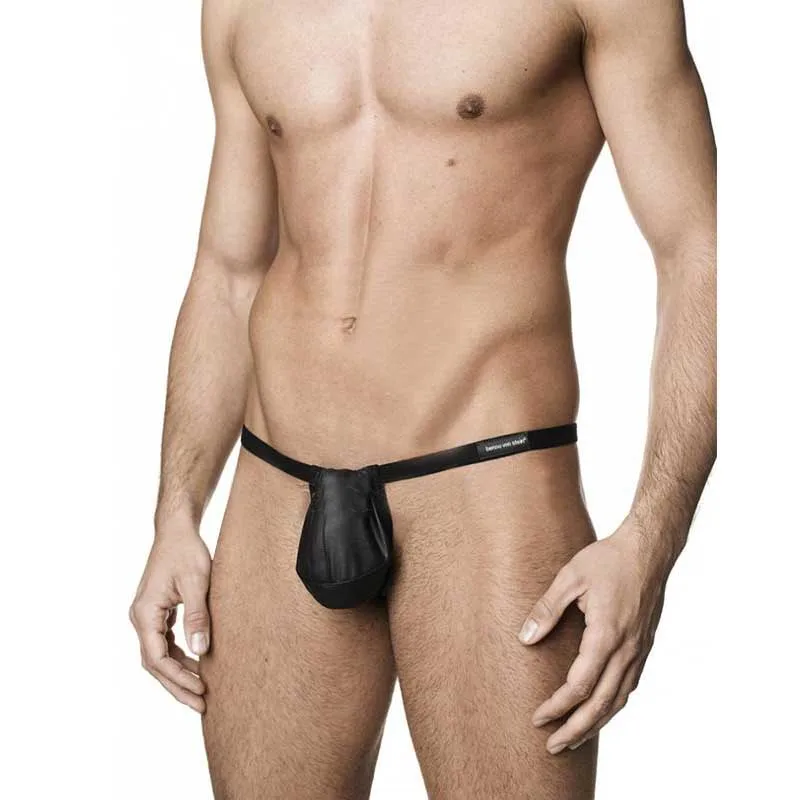 

Leather-Like Sexy Panties For Men Thongs Elastic G-srtings Comfotable Exotic Underwear Calzoncillos Hombre Sexi