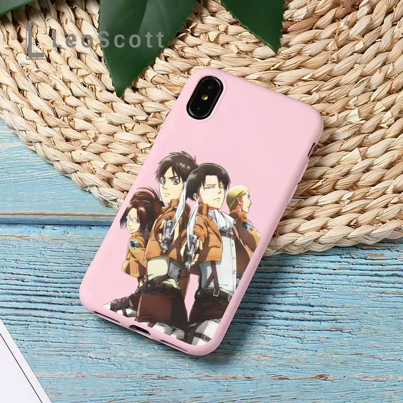 

Anime Japanese attack on Titan Phone Case Candy Color for iPhone 11 12 mini pro XS MAX 8 7 6 6S Plus X 5S SE 2020 XR