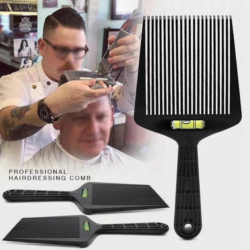 

New Hair Cut Salon Combs Black Flat Top Comb Horizontal Comb Guide Topper Straight Hairdressing Styling Tools Men Professional