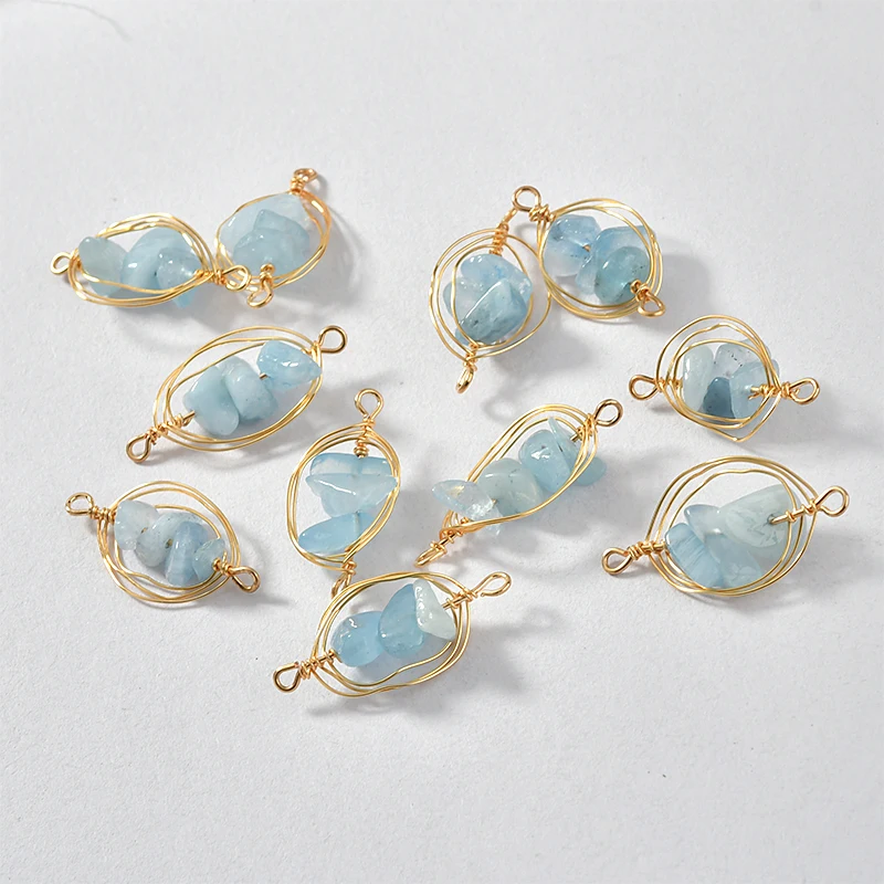 DIY ручной работы медная проволока намотка двойной висящий рок кристалл гравий